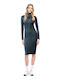 Summer Midi Dress Blue-Purple