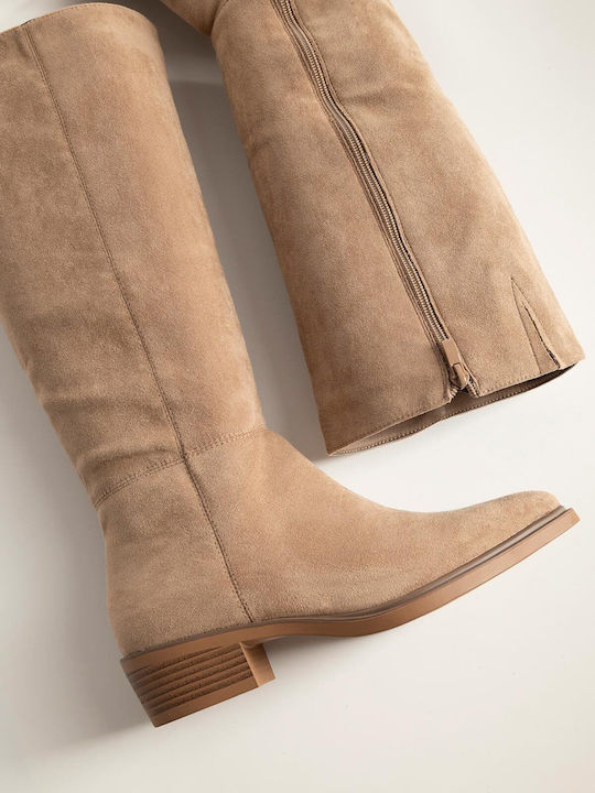 Suede Women's Boots Brown X27-310-6502-1-Pouro