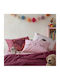 Nef-Nef Homeware Happy Cat Față de Pernă Pentru Copii din 100% Bumbac 52x72cm Happy Cat Roz