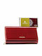 Large Leather Women's Wallet with RFID Red