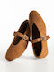 Camel Suede Women's Ballerina Shoes