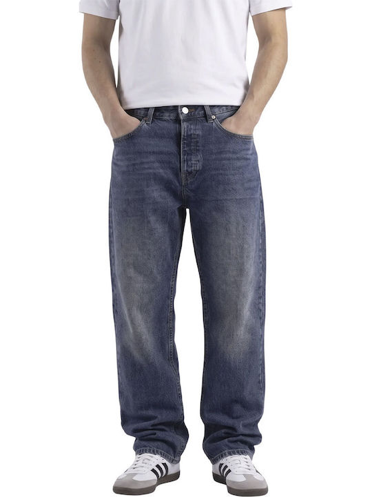 Men's Vintage Dark Blue Denim Jeans Pants