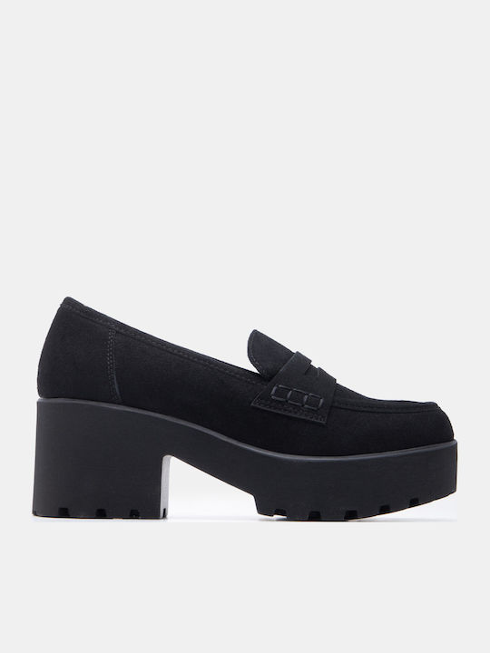 Luigi Loafer Heels with Medium Heel Black