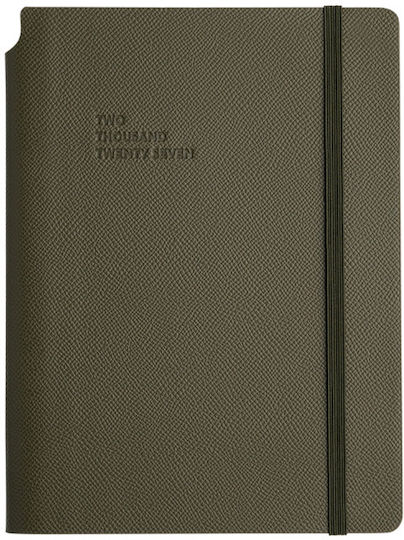 Type Center Weekly Agenda A5 2027 Khaki Leather 14x20.5cm (with Personalization)