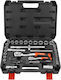 Kraft & Dele Ratschen- und Steckschlüssel-Set 1/4" & 1/2" & 3/8" 10 Stück