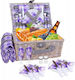 Coș de Picnic Handmade din Răchită Împletitură de Salcie Gc-07 pentru 4 Persoane cu Compartiment Izolat Curea de Umăr Impermeabilă Pătură Inclusă Camping Parc Excursii în Aer Liber Violet Livrare 7-9 Zile