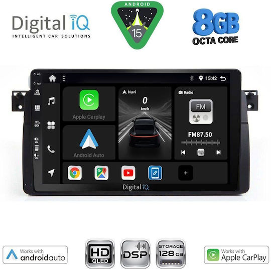 Digital IQ Car Audio System for BMW E46 1998-2005 with Touch Screen 9" Bluetooth USB Wi-Fi GPS Apple CarPlay Android Auto Digital IQ BXF 18042 CPAA