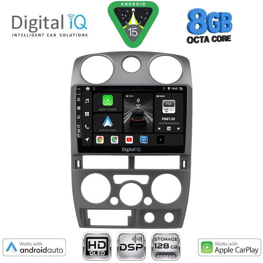 Digital IQ Auto-Audiosystem Isuzu D-Max 2008-2012 Bluetooth USB Eingebautes Wi-Fi GPS Apple CarPlay Android Auto mit 9 Zoll Touchscreen