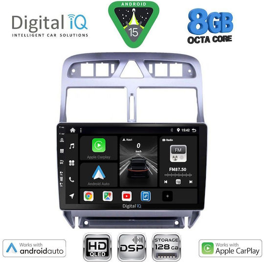 Digital IQ Car Audio System for Peugeot 307 2001-2008 Bluetooth USB Wi-Fi GPS Apple CarPlay Android Auto with 9 Inch Touch Screen DIGITAL IQ BXF 18512 CPAA