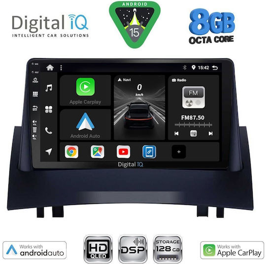 Digital IQ Car Audio System for Renault Megane 2002-2008 Bluetooth USB Wi-Fi GPS Apple CarPlay Android Auto with 9 Inch Touch Screen DIGITAL IQ BXF 18555 CPAA