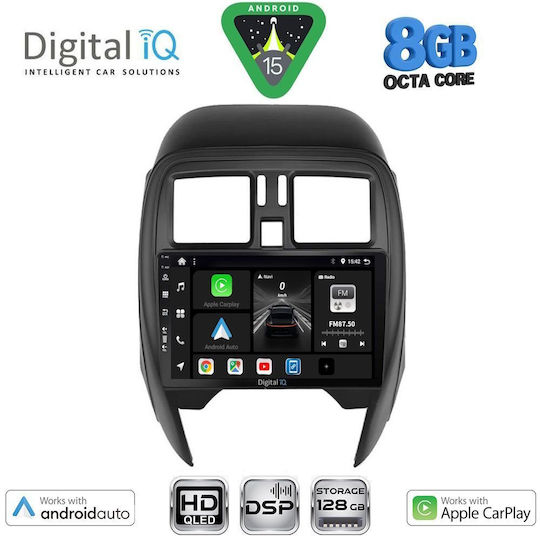Digital IQ Car Audio System for Nissan Micra 2014-2017 (Bluetooth/USB/WiFi/GPS/Apple CarPlay/Android Auto) with 9" Touch Screen