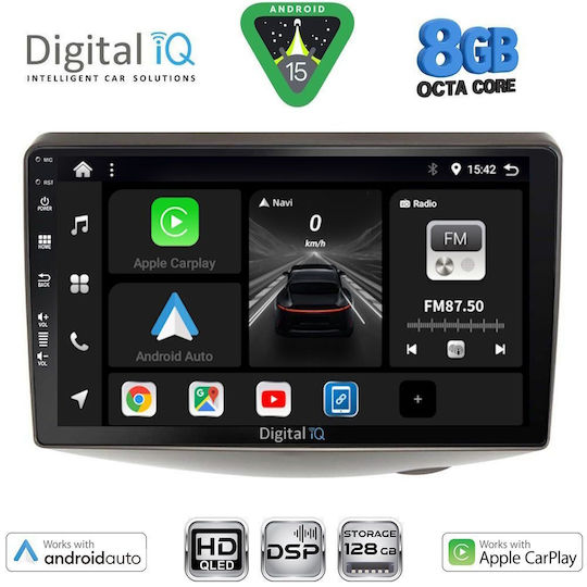 Digital IQ Автомобилна Аудио Система За Toyota Yaris 1999-2006 (Bluetooth/USB/Вграден Wi-Fi/GPS/Apple CarPlay/Android Auto) С Touch Screen 9"