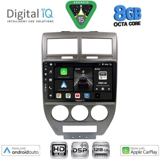Digital IQ Автомобилна Аудио Система за Jeep Compass / Patriot 2007-2016 (Bluetooth/USB/Вграден Wi-Fi/GPS/Apple CarPlay/Android Auto) с Touch Screen 10"