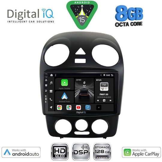 Digital IQ Автомобилна Аудио Система за Volkswagen Beetle 2004-2011 (Bluetooth/USB/Вграден Wi-Fi/GPS/Apple CarPlay/Android Auto) с Touch Screen 9"