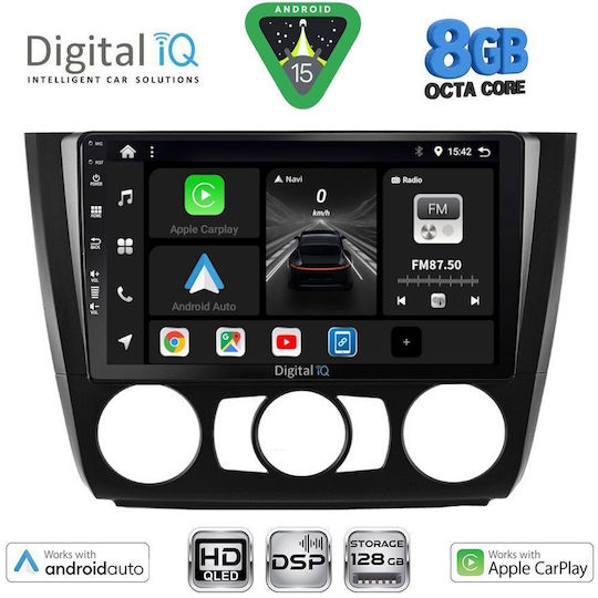 Digital IQ Car Audio System for BMW Series 1 2004-2013 with A/C Bluetooth USB Wi-Fi GPS Apple CarPlay Android Auto with 9 Inch Touch Screen