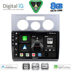 Digital IQ Auto-Audiosystem für Volkswagen Touran 2003-2010 mit A/C Bluetooth USB Eingebautes Wi-Fi GPS Apple CarPlay Android Auto mit 10 Zoll Touchscreen