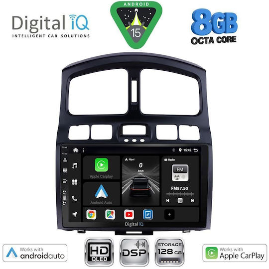 Digital IQ Car Audio System for Hyundai Santa Fe 2003-2006 Bluetooth USB WiFi GPS Apple CarPlay Android Auto with 9" Touch Screen