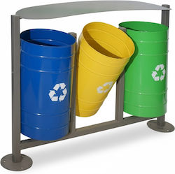 Molyto Metallic Recycling Bin 3x50L Multicolour