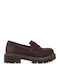 Leather Women's Loafers In Brown Color