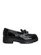 Leder Damen Mokassins in Schwarz Farbe