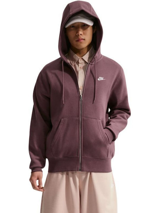 Nike Hoodie Cardigan with Hood Brown