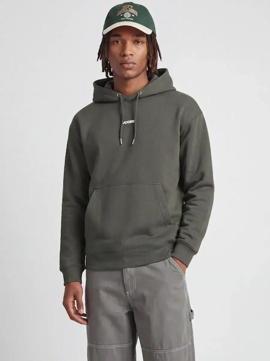 Jack & Jones Φούτερ Χακι με Κουκούλα