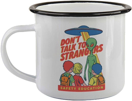 Koupakoupa Don't Talk To Strangers Mug Enamel Black 360ml