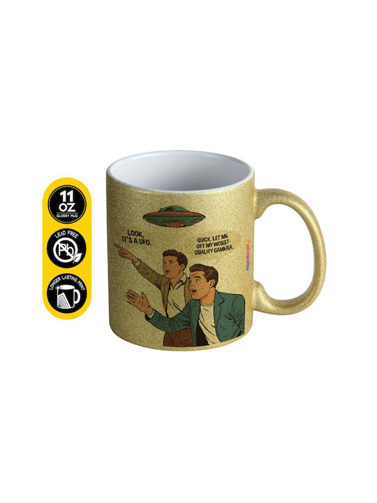Koupakoupa Look! It's a UFO Mug Ceramic Gold 330ml