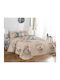 Kraft World Σετ Σεντόνια King Size με Λάστιχο 220x240+25εκ. Μπεζ (4τμχ)