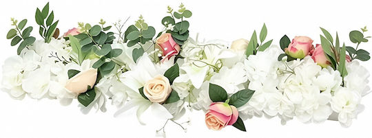 Artificial Flower Arrangement 100x30cm Romantic Decoration Ideal For Wedding Baptism Table Wall & Indoor Spaces
