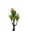 Artificial Decorative Plant 166cm – Red Flowers & Lush Green Foliage Realistic Look Indoor & Outdoor Space Decoration