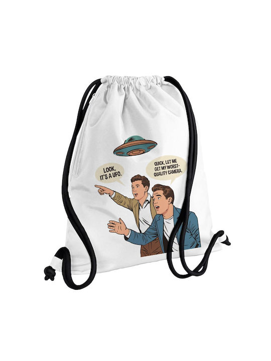 Koupakoupa Look! It's A Ufo KP_35071_gymbag-bb-бяла Спортна Раница За Спортна Зала