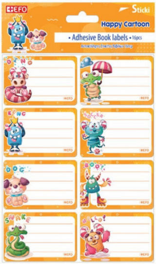 +Efo Happy Cartoon Notebook Etiketten 16Stücke
