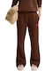 Studio Fleece Παντελόνι Φόρμας Καμπάνα Fleece Brown