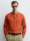Long Sleeve Linen Shirt Orange