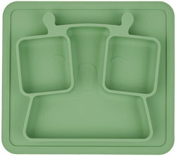 Badabulle Child Silicone Food Plate Green
