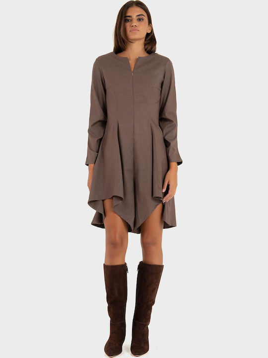 Summer Mini Slip Dress Mocha