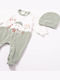 Evita Set Strampler mit Samt Menta