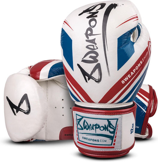 8 Weapons Boxing Gloves Leather Competition White