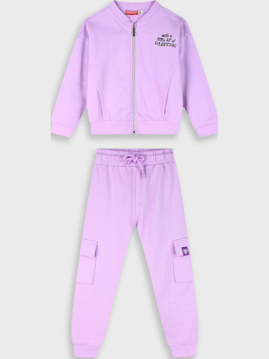 Kids Sweatpants Set With Jacket Lavender