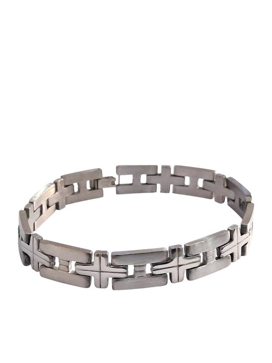 Kalliopi Silver Ανδρικό Βραχιόλι από Ατσάλι 23cm