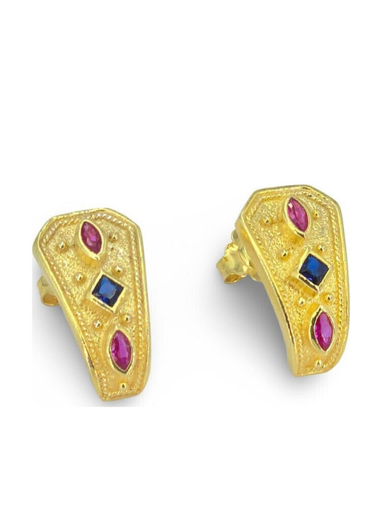 Silver Gold Plated Stud Earrings Silver Gold Plated Stud Earrings