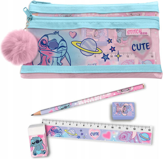 Ekdoseis Molyvi Kinder Schreibwaren-Set mit Bleistift, Spitzer, Radiergummi, Lineal, Federmäppchen und Federmäppchen