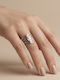Steel Women's Ring with Pearls Made of Steel