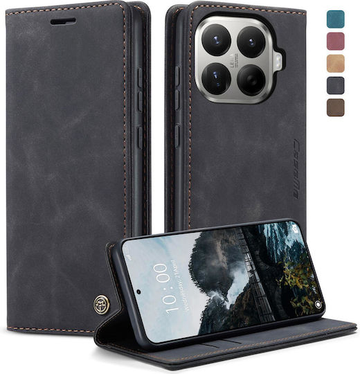 Caseme 013 Xiaomi 17t 5g Retro Leather Book Case Black