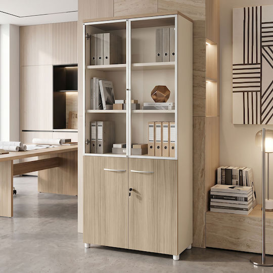Büroaufbewahrungsschrank Lictra Holzschatten Beige 80x40x200cm