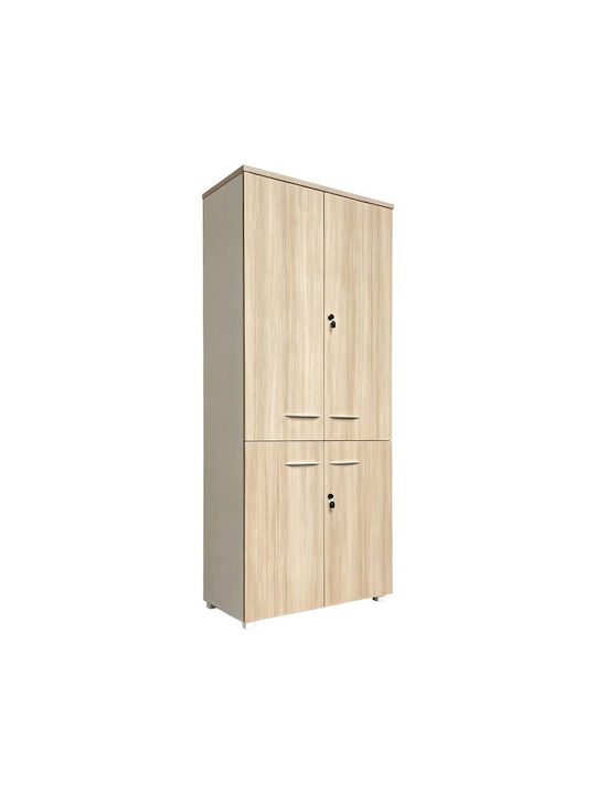 Office Closet Armadi Wooden Beige 80x40x200cm