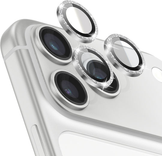 Zanaé iPhone 17 Pro Glitzer Gehärtetes Glas Kameraobjektivschutz Silber