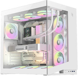 GameMax NEX C56 WH Gaming Midi-Turm Computergehäuse mit Seitenfenster und ARGB-Beleuchtung Weiß GameMax NEX C56 WH Gaming Midi-Turm Computergehäuse mit Seitenfenster und ARGB-Beleuchtung Weiß