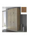 Dreifachtür Kleiderschrank mit Loft Walnuss 152x60x233cm